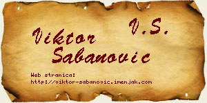 Viktor Šabanović vizit kartica